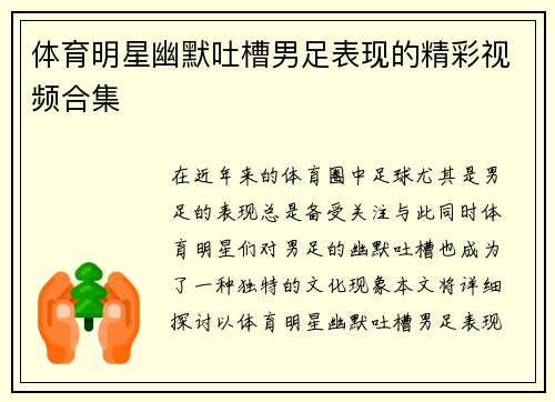 体育明星幽默吐槽男足表现的精彩视频合集